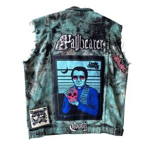 Customized Paubearer Rong Yue Overdyed Hand Stitched Pathed L Green Black Vest